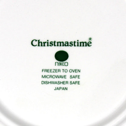 Dessert / Salad Plates: NIKKO Christmastime, Set of Four in Box, Ironstone, Vintage Japan 1990s