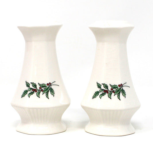 A Set of vintage Salt and Pepper Shakers in the NIKKO Christmastime Pattern,  in original box.