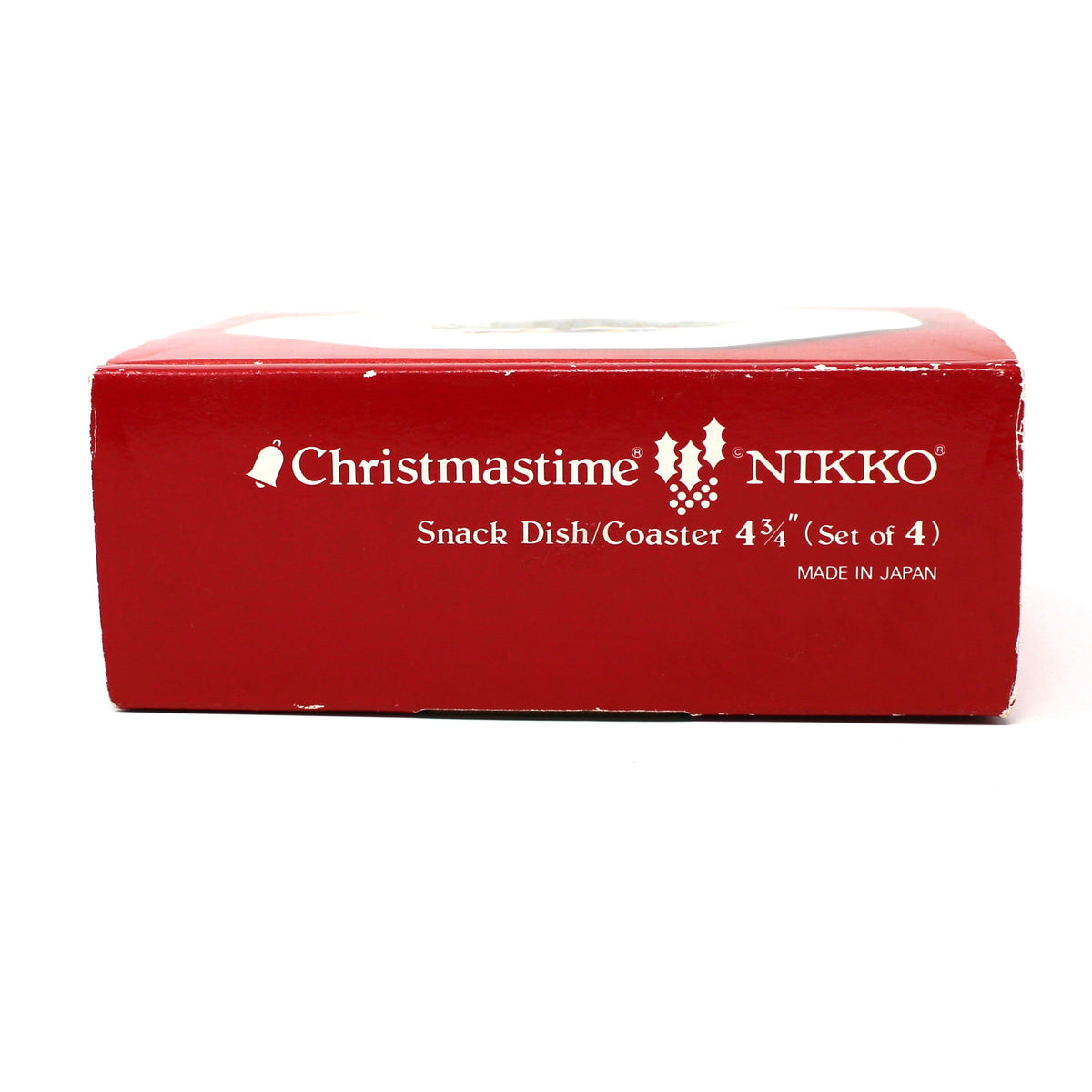 Coasters: NIKKO Christmastime, Set of 4 in Box, Octagonal Ironstone, Vintage Japan 1990s