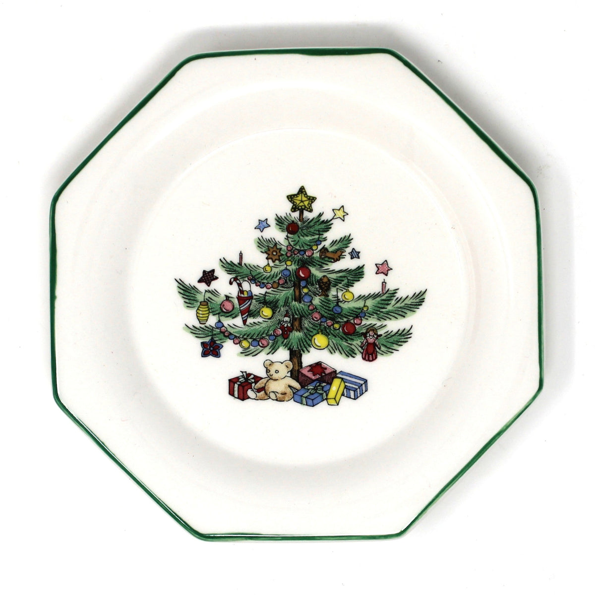 Coasters: NIKKO Christmastime, Set of 4 in Box, Octagonal Ironstone, Vintage Japan 1990s