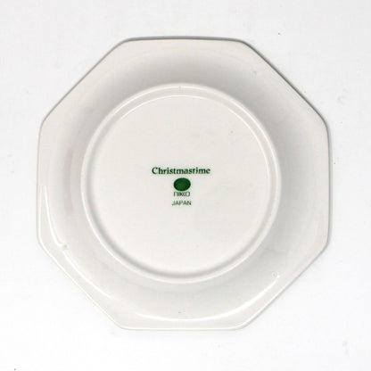 Coasters: NIKKO Christmastime, Set of 4 in Box, Octagonal Ironstone, Vintage Japan 1990s
