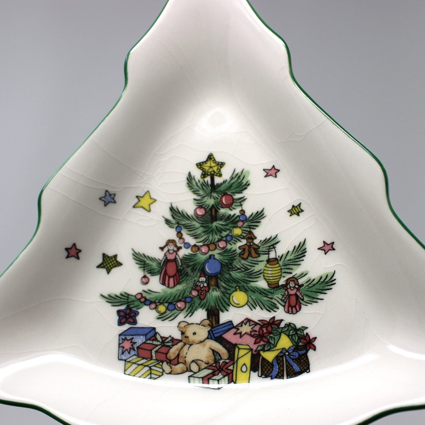 Candy Dish: NIKKO Christmastime, Tree-Shaped, Set of 2 in Box, Ironstone, Vintage Japan 1990s