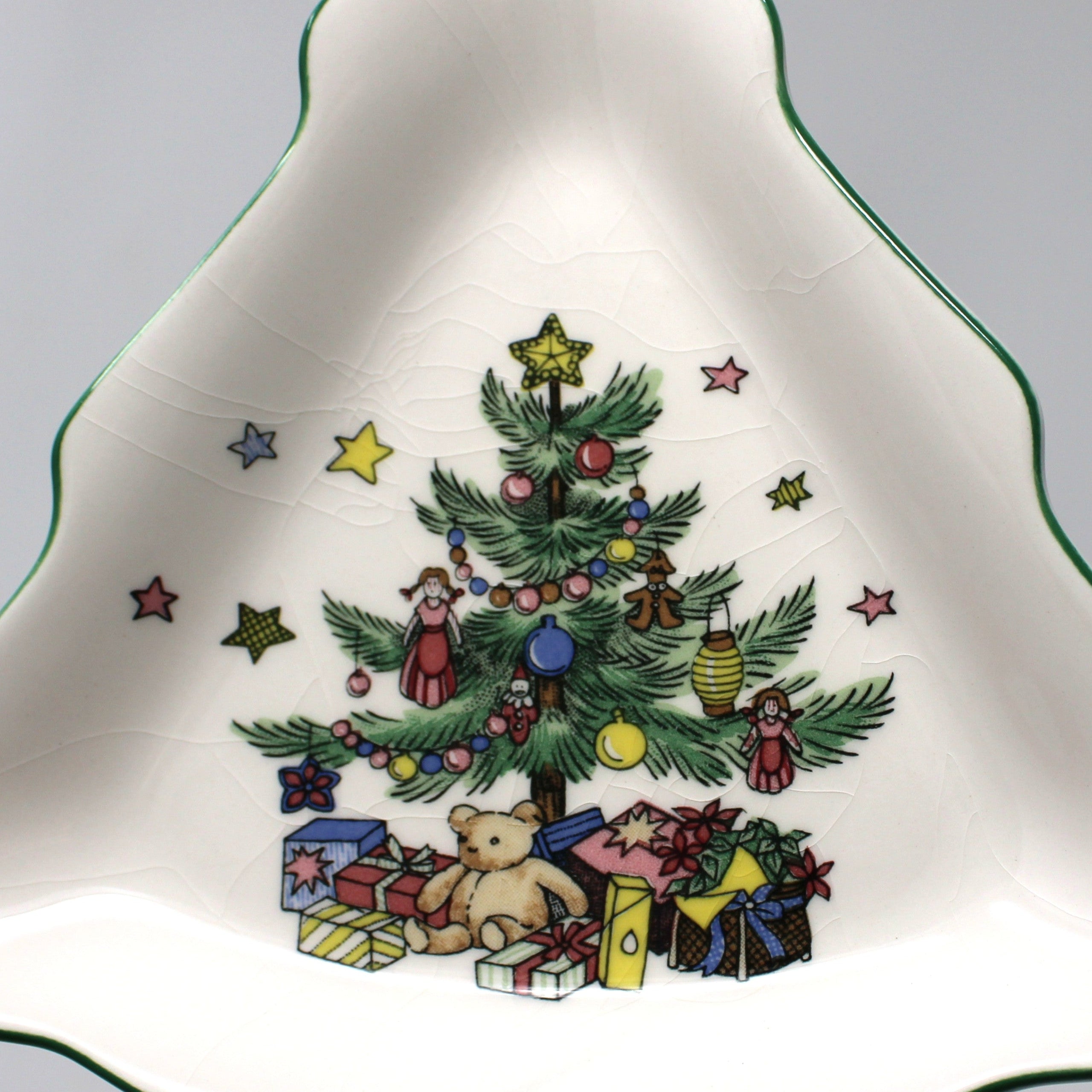 【30年前レトロ貴重】  プレートChristmas Vintage 1990s Nikko Christmastime Tree Candy Dish Set – Antigo Trunk