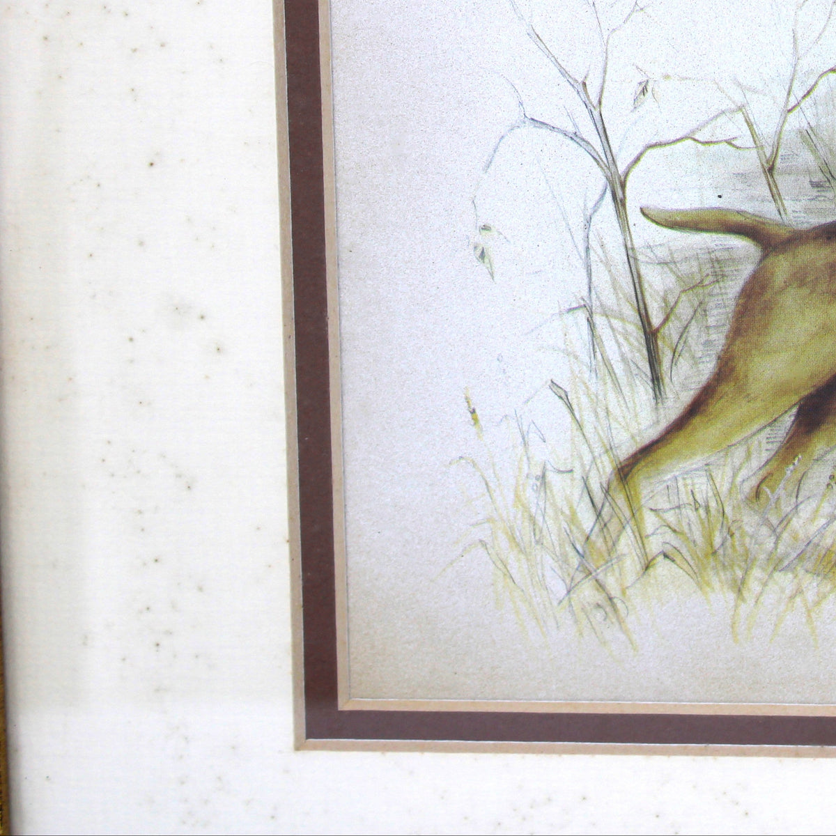 Print: Windsor Art, Vintage 1980 Framed Yellow Labrador Lithograph, "Hunting Dog 3"