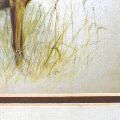 Print: Windsor Art, Vintage 1980 Framed Yellow Labrador Lithograph, "Hunting Dog 3"