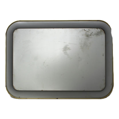 Tray: Four Seasons Trees, Gold on Black, Mid Century Modern Metal Tray, Vintage 1960s