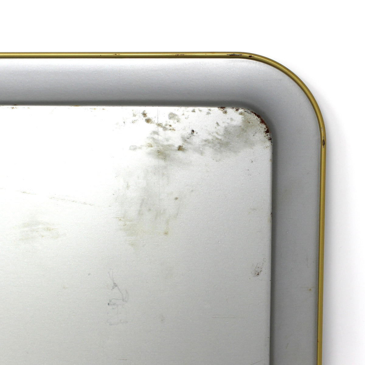 Tray: Four Seasons Trees, Gold on Black, Mid Century Modern Metal Tray, Vintage 1960s