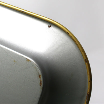Tray: Four Seasons Trees, Gold on Black, Mid Century Modern Metal Tray, Vintage 1960s