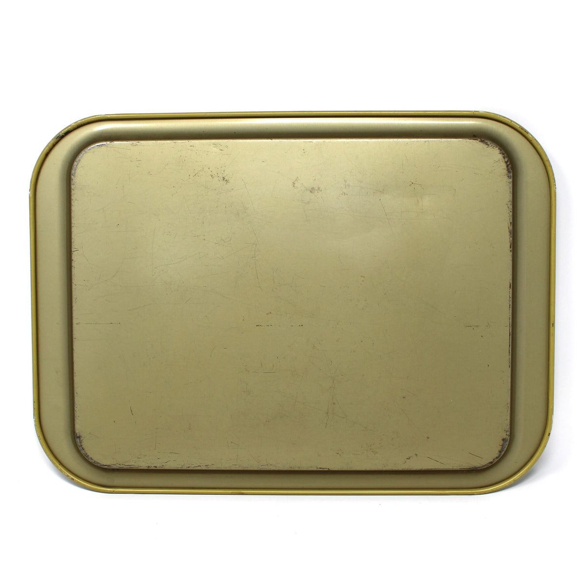 Tray: Deer with Birch Trees, Gold Foliage, Mid Century Metal Serving Tray, Vintage 1950s