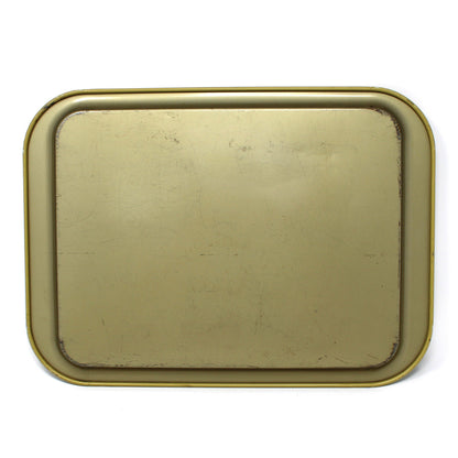 Tray: Deer with Birch Trees, Gold Foliage, Mid Century Metal Serving Tray, Vintage 1950s