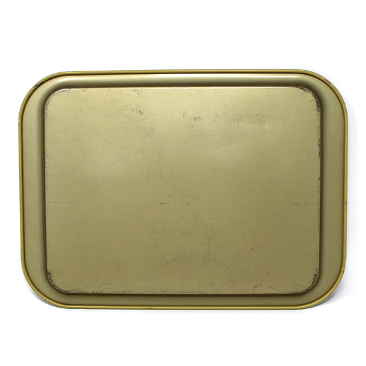 Tray: Deer with Birch Trees, Gold Foliage, Mid Century Metal Serving Tray, Vintage 1950s