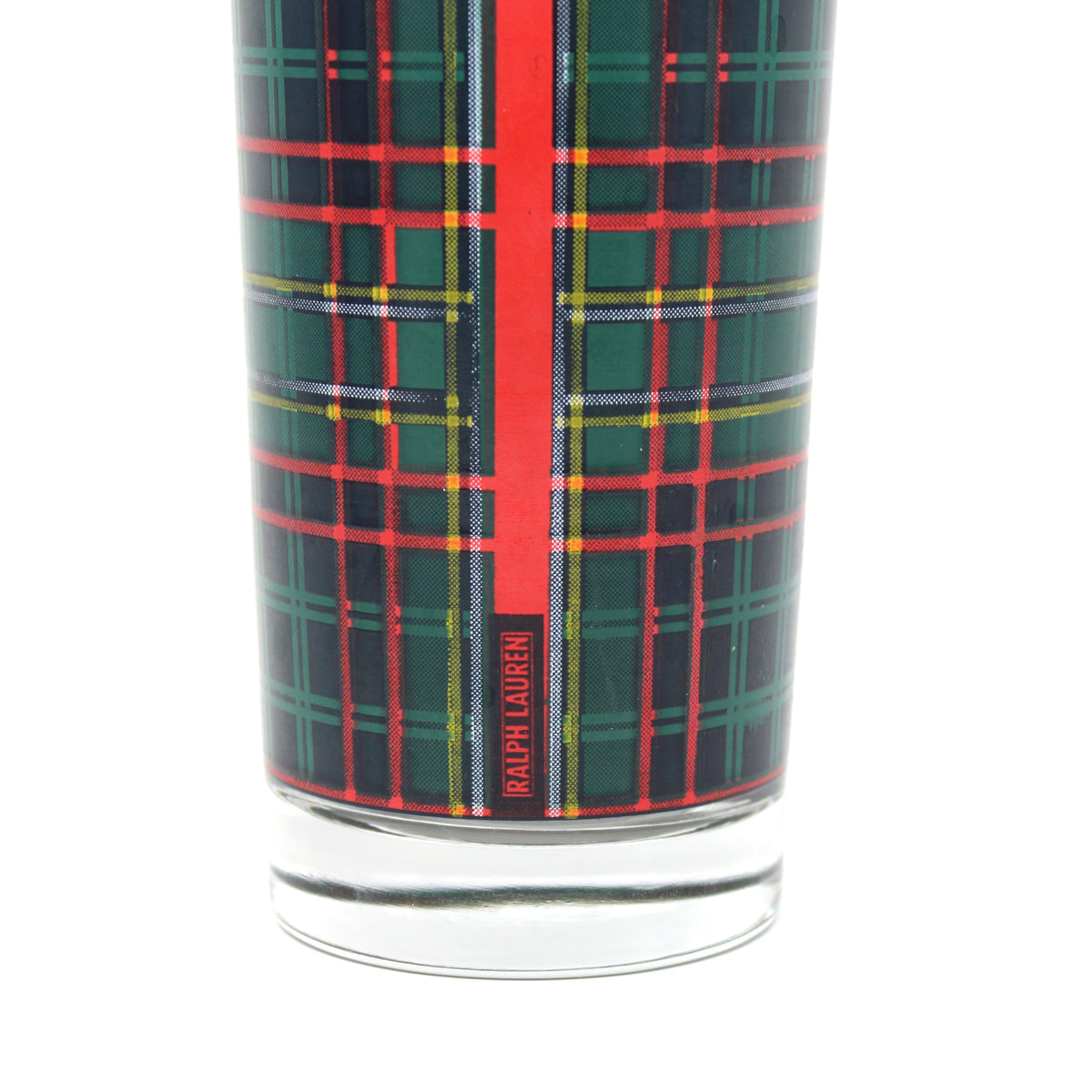 Tumblers: Ralph Lauren, Red or Green Tartan Plaid, Americana Barware, Vintage 1990s