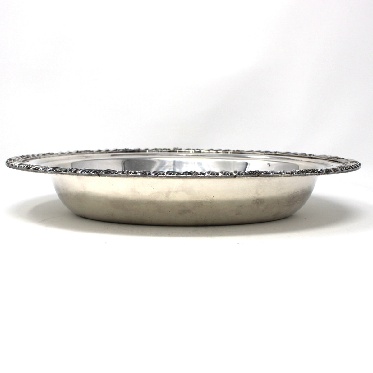 Serving Dish: FB Rogers, Oval, Silverplate #1505, Floral Gadroon Edge, Vintage 1970s
