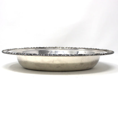 Serving Dish: FB Rogers, Oval, Silverplate #1505, Floral Gadroon Edge, Vintage 1970s