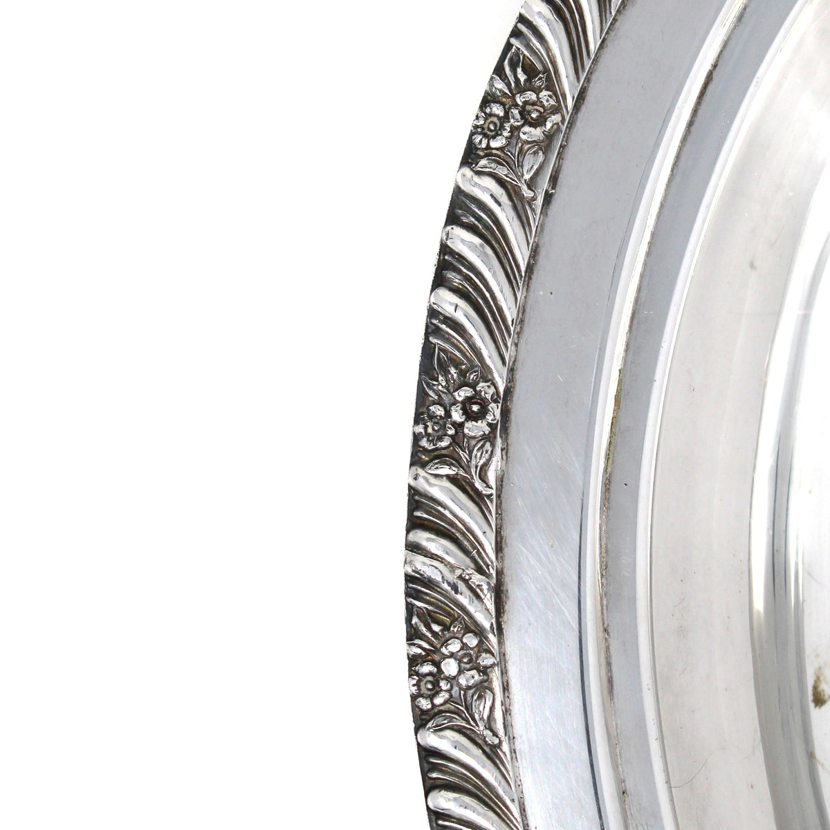 Serving Dish: FB Rogers, Oval, Silverplate #1505, Floral Gadroon Edge, Vintage 1970s