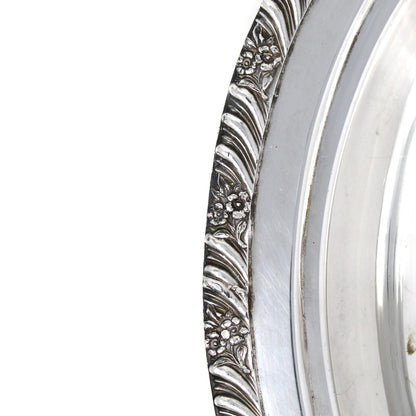 Serving Dish: FB Rogers, Oval, Silverplate #1505, Floral Gadroon Edge, Vintage 1970s