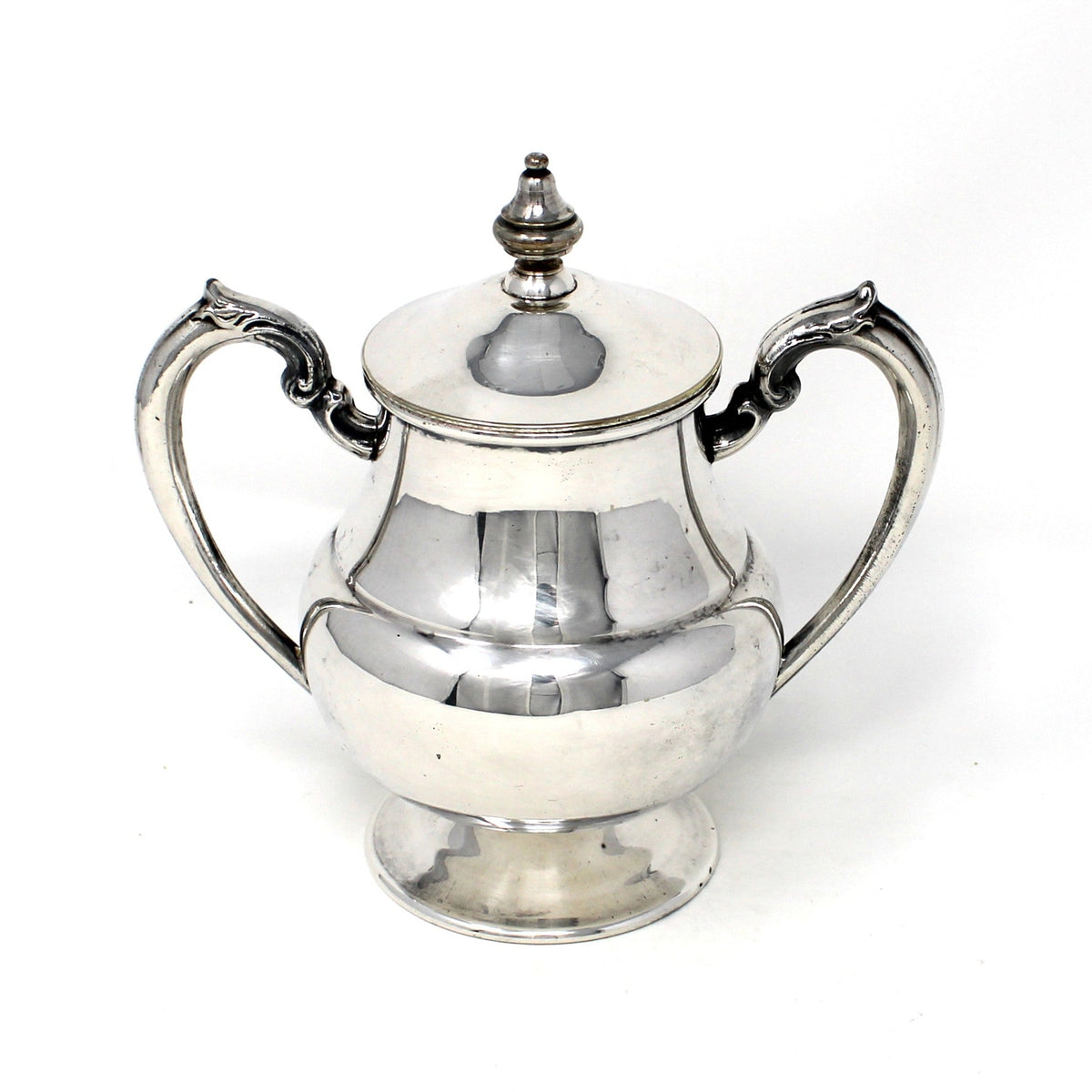 Vintage 1930s Sugar Bowl by Lehman Brothers, Silverplate, Pedestal Style, New York 