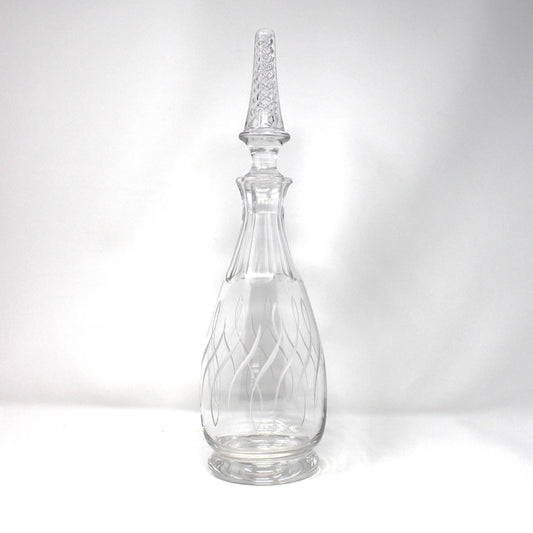 Decanter: Stuart Crystal, Rhythm Pattern, Blown Glass, England, Vintage 1955
