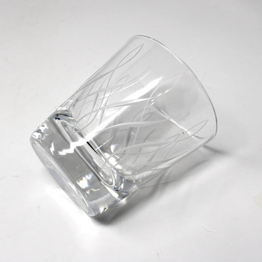 Whiskey Glasses: Stuart Crystal, Rhythm Pattern, Blown Glass, England, Vintage 1955