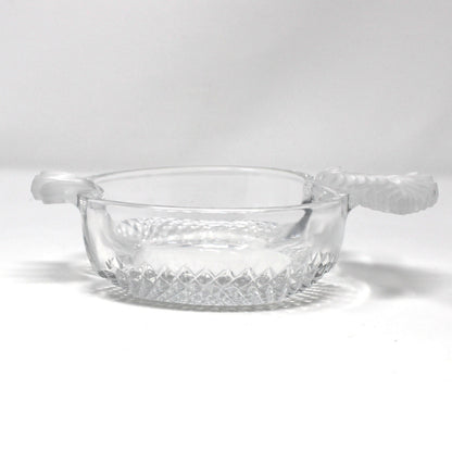 Candy Dish: Studio Nova / Mikasa, Frosted Apple Shaped Crystal, Japan, 1980s