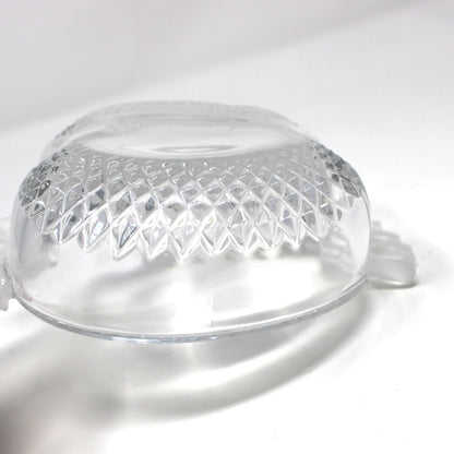 Candy Dish: Studio Nova / Mikasa, Frosted Apple Shaped Crystal, Japan, 1980s
