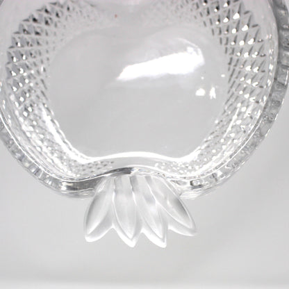 Candy Dish: Studio Nova / Mikasa, Frosted Apple Shaped Crystal, Japan, 1980s