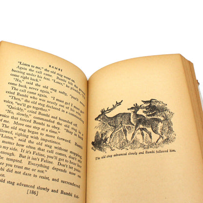 Book, Bambi, Felix Salten, Hardcover, Vintage 1929