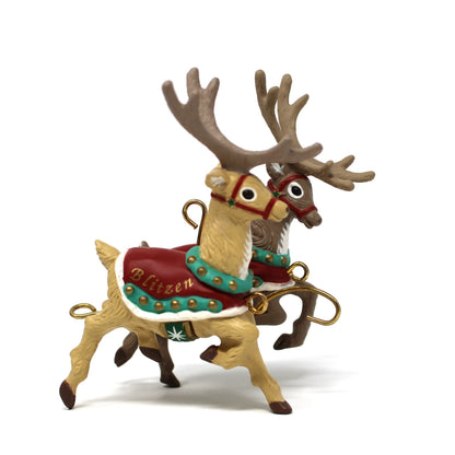 Ornament: Hallmark Keepsake, Santa and His Reindeer Complete Collection In Boxes, Vintage 1992