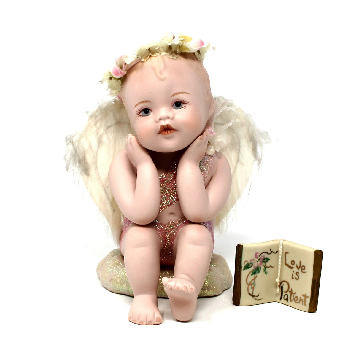 Figurine: Cherub Angels by Phyllis Parkins, Hamilton Collection, Bisque Porcelain, Vintage 1995