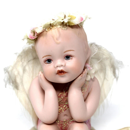 Figurine: Cherub Angels by Phyllis Parkins, Hamilton Collection, Bisque Porcelain, Vintage 1995