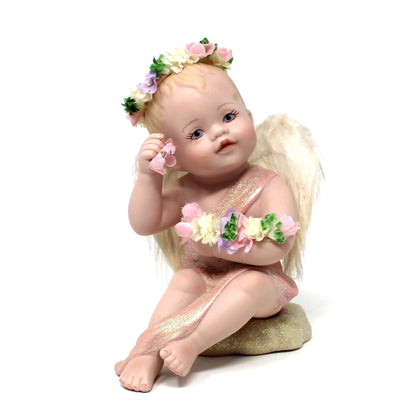 Figurine: Cherub Angels by Phyllis Parkins, Hamilton Collection, Bisque Porcelain, Vintage 1995