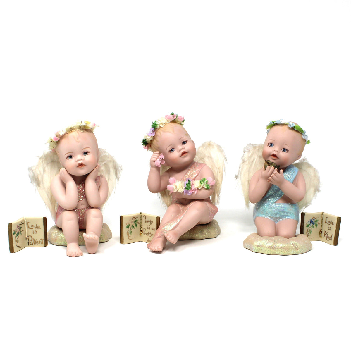 Figurine: Cherub Angels by Phyllis Parkins, Hamilton Collection, Bisque Porcelain, Vintage 1995