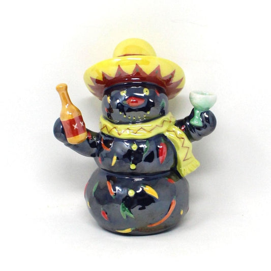 Figurine, Westland Giftware, Mexican Snowman with Tequila, Porcelain, Unique Holiday Decor, SOLD