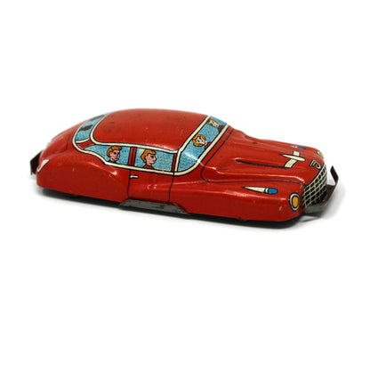 Car: Nakamura Mini Tin Litho Sedan with Passengers, Japan, Vintage 1950s