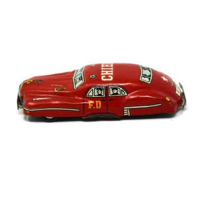 Car: Mini Tin Litho Fire Chief Sedan, Japan, Vintage 1950s