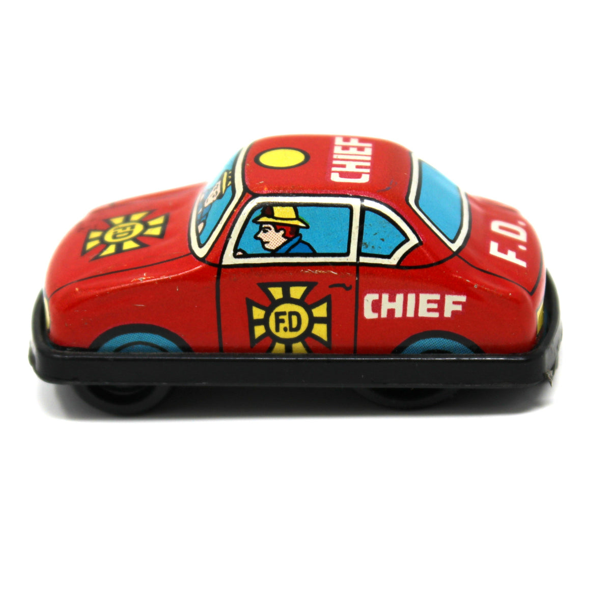 Vintage 1960s mini Japanese tin litho fire Fire Chief car. 