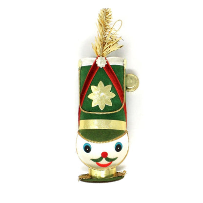 Ornaments, Toy Solider / Drum Major Head, Christmas Satin Ball Head, Kitsch, Vintage