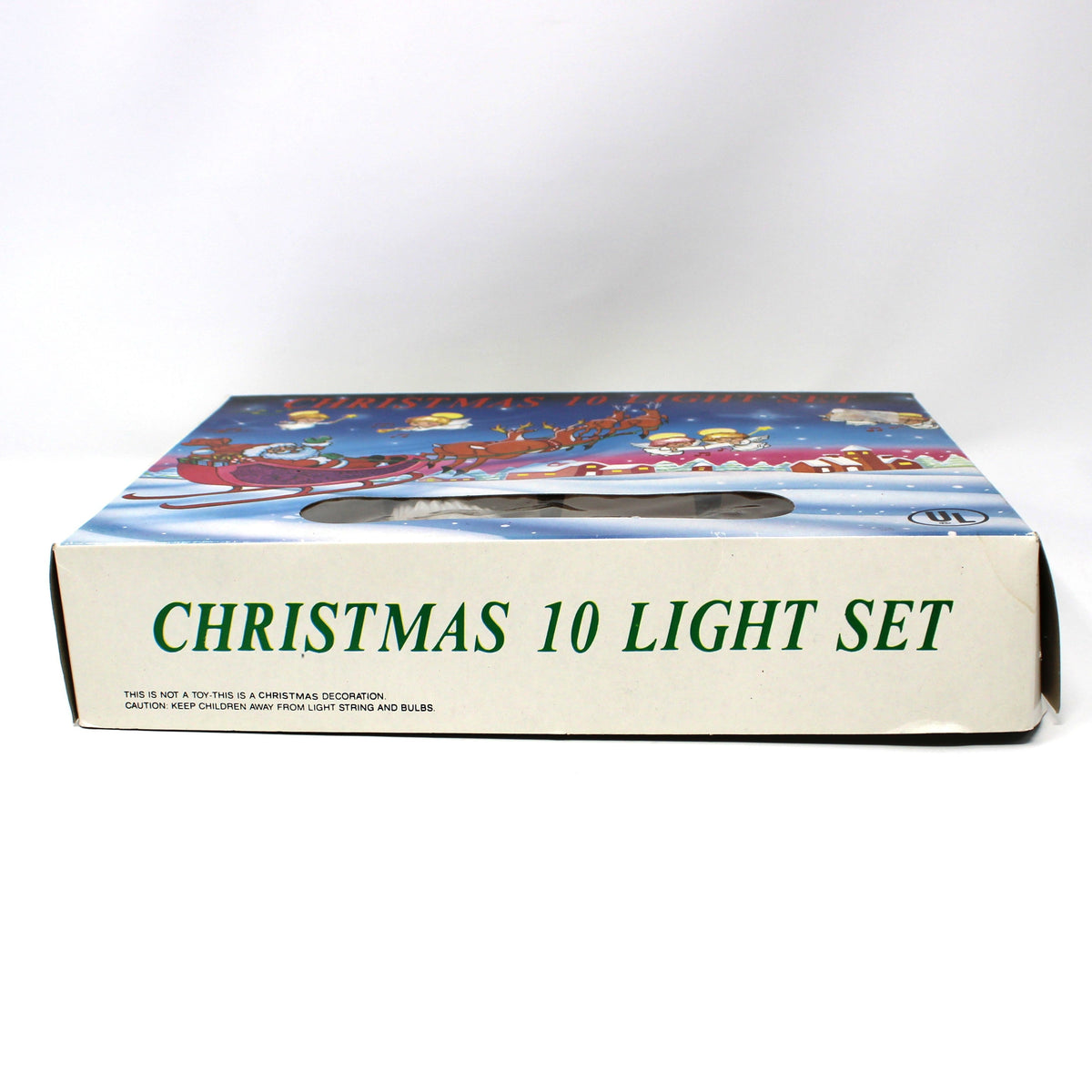 Light Covers: Christmas Santa Faces, Set of 10, Original Box, Taiwan, Vintage 1970s