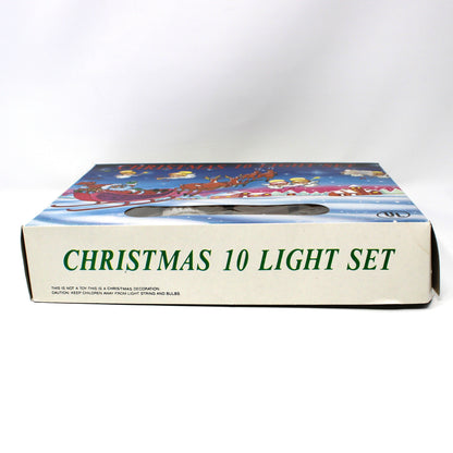 Light Covers: Christmas Santa Faces, Set of 10, Original Box, Taiwan, Vintage 1970s