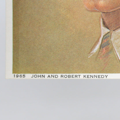 Print, Lithograph, John F. and Robert F Kennedy Portraits, Artist Signed Sanger, NOS, Vintage, 1968