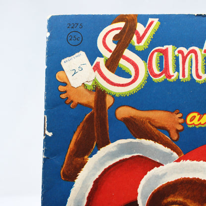 close up of vintage children's book, Whitman Santa Claus and Lili Monk with 25 cents printed on the cover.