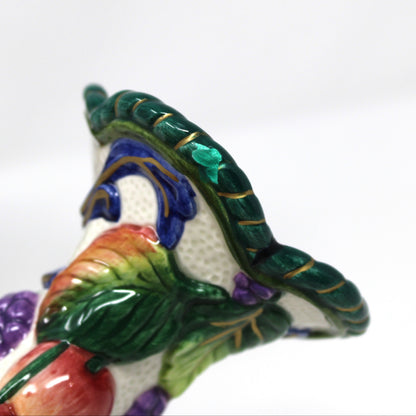 Candle Holders: Fitz & Floyd Florentine Fruit Pair, 5.75" Tall, China, 1997