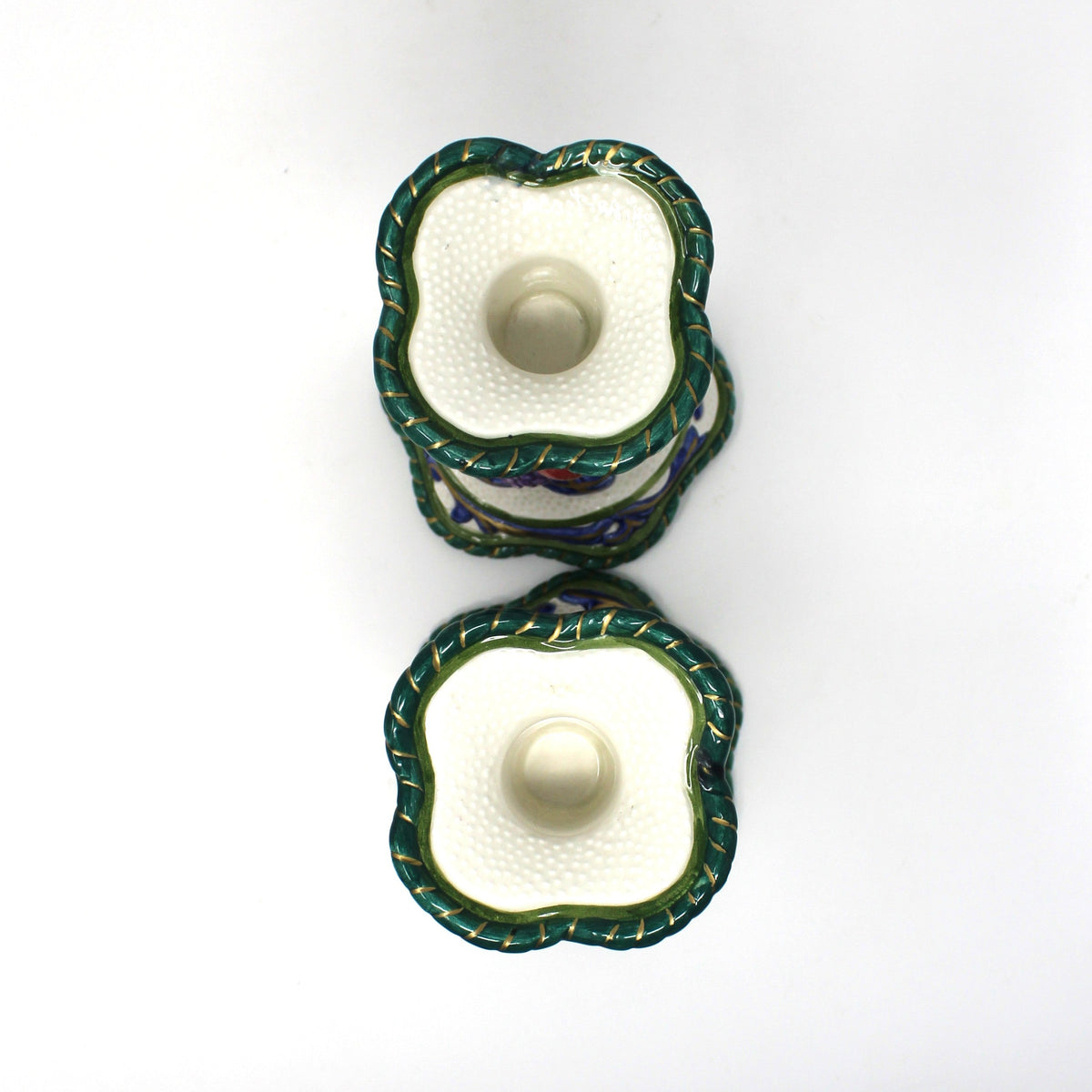 Candle Holders: Fitz & Floyd Florentine Fruit Pair, 5.75" Tall, China, 1997