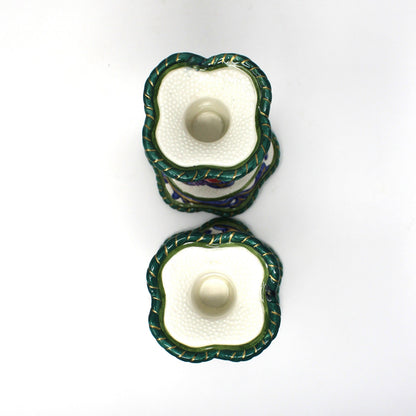 Candle Holders: Fitz & Floyd Florentine Fruit Pair, 5.75" Tall, China, 1997