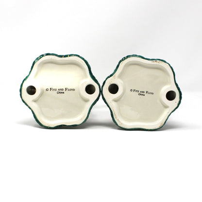 Candle Holders: Fitz & Floyd Florentine Fruit Pair, 5.75" Tall, China, 1997