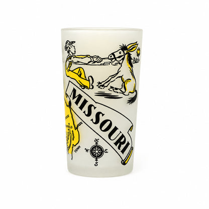 Tumbler: Hazel Atlas, State Map Souvenir Glass, Missouri, Gay Fad, Vintage 1950s