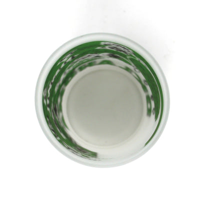 Tumbler: Federal Glass, State Map Souvenir, Oklahoma, Green Frosted, Vintage 1960s