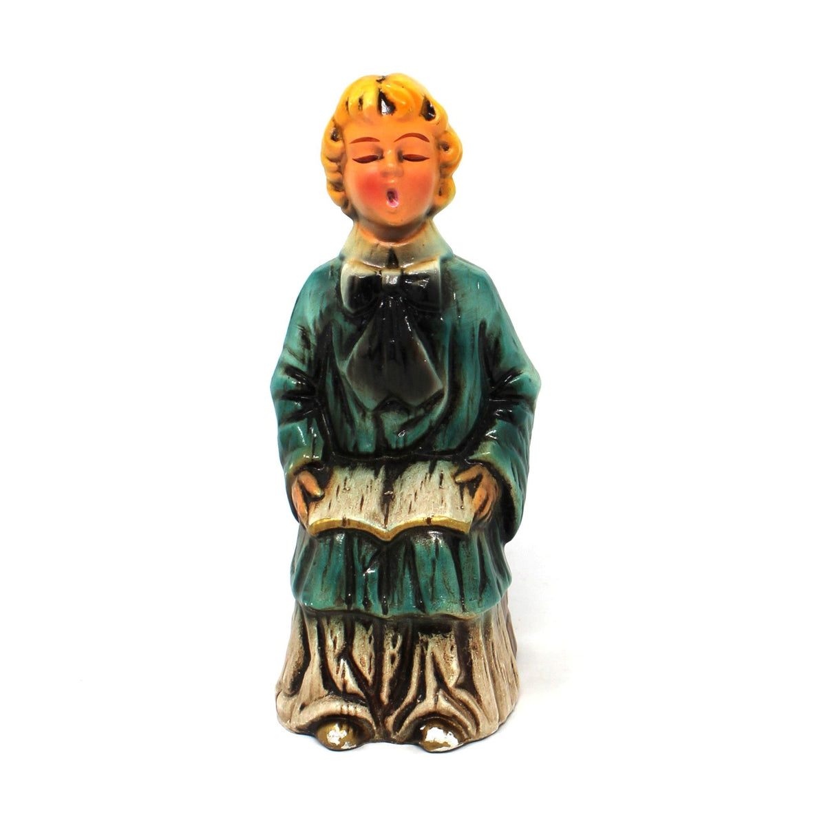 Chalkware: Choir Girl Figurine with Hymnal, Hand Painted, Japan, 1960s