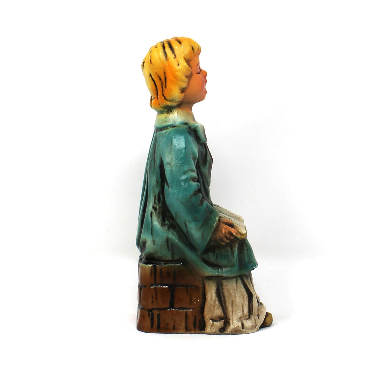 Chalkware: Choir Girl Figurine with Hymnal, Hand Painted, Japan, 1960s