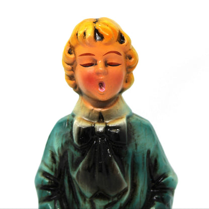 Chalkware: Choir Girl Figurine with Hymnal, Hand Painted, Japan, 1960s